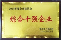 二〇一四年度宿遷市建筑業(yè)綜合十強企業(yè)